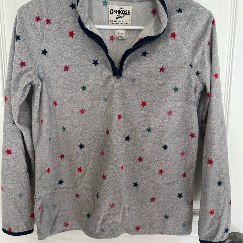 OshKosh B'gosh Gray Long Sleeve Tee with Colorful Stars